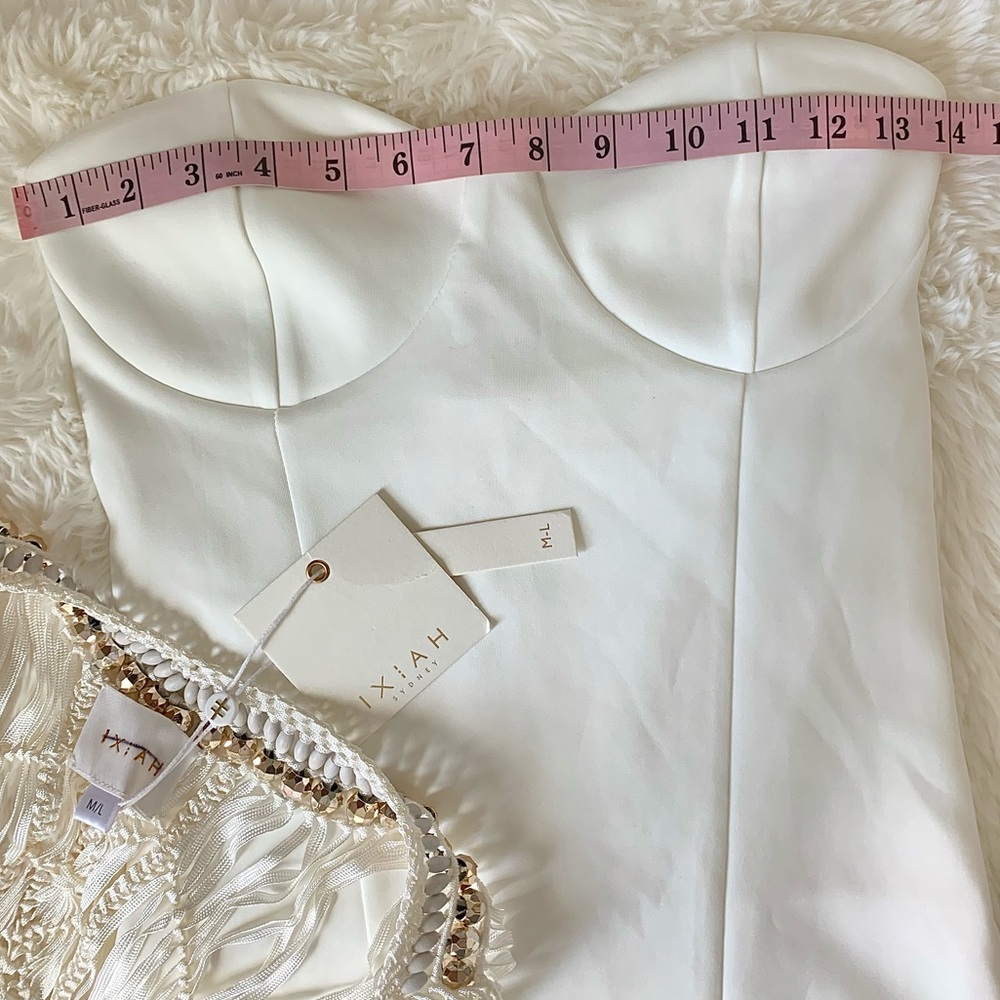 NEW IXIAH x Free People Sombre Crochet Beaded Sequin Dress white Small MED NWT - Picture 14 of 16